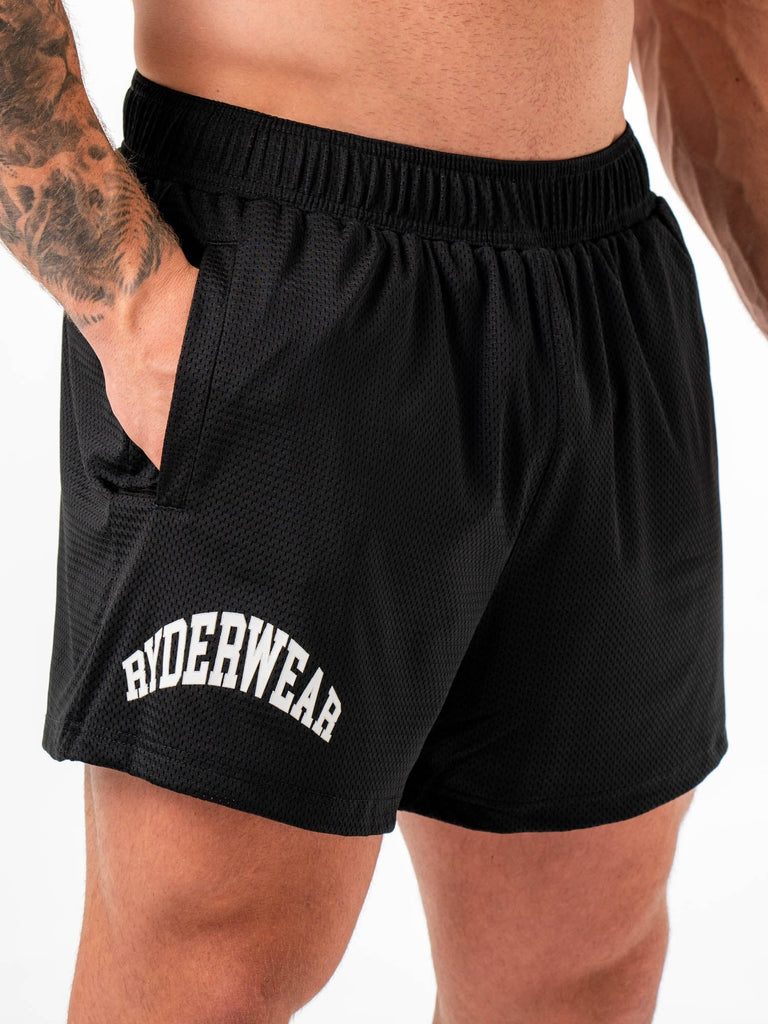 Collegiate Mesh Short - Black - Ryderwear
