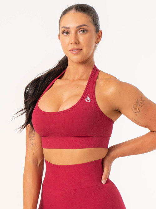 Contour Halter Bra Berry Marl