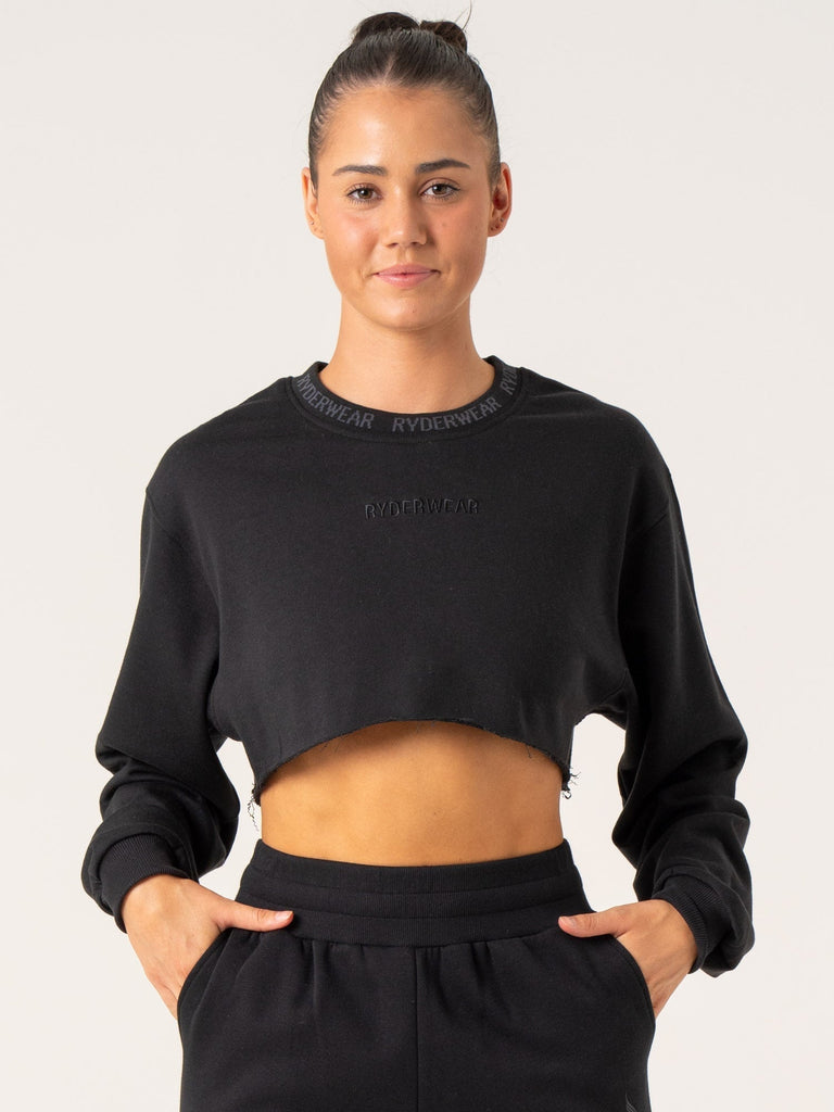 Cropped Sweater - Black - Ryderwear