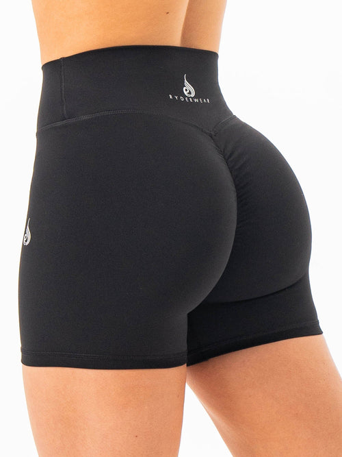 NKD High Waisted Scrunch Shorts Black