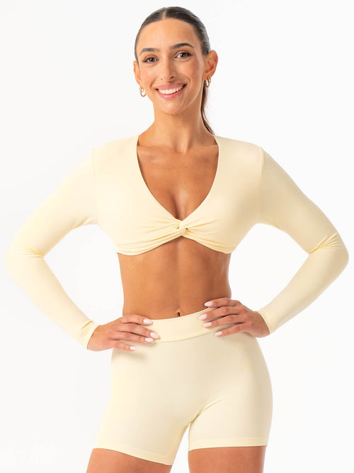 NKD Knot Long Sleeve Top Lemon Drop