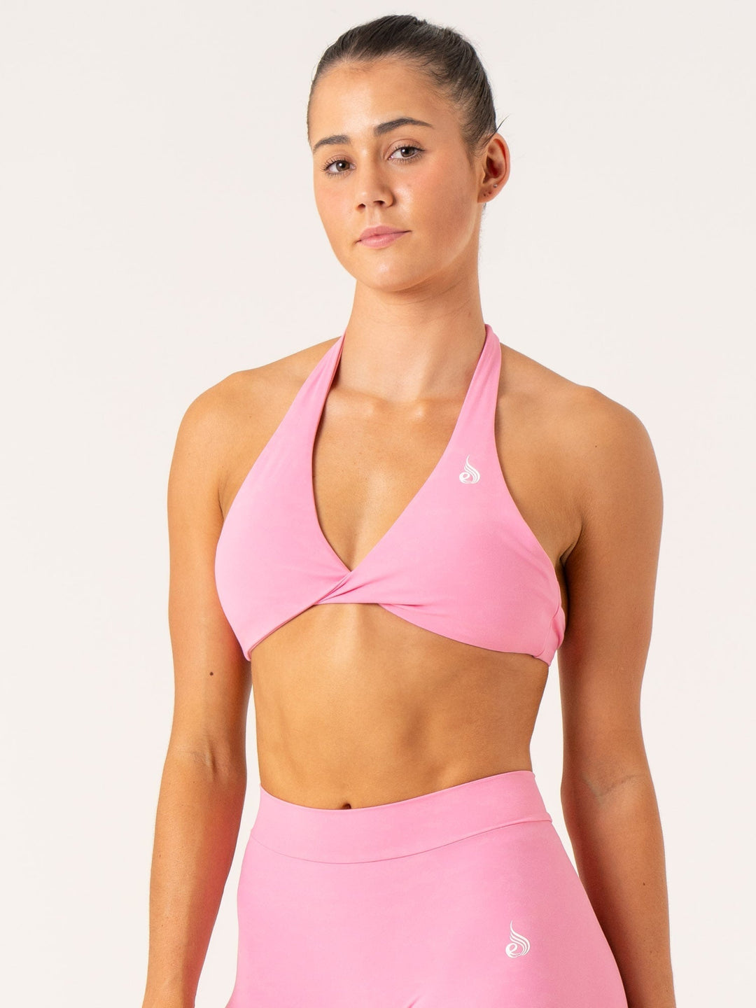 NKD Stonewash Halter Sports Bra - Pink Stonewash Clothing Ryderwear 