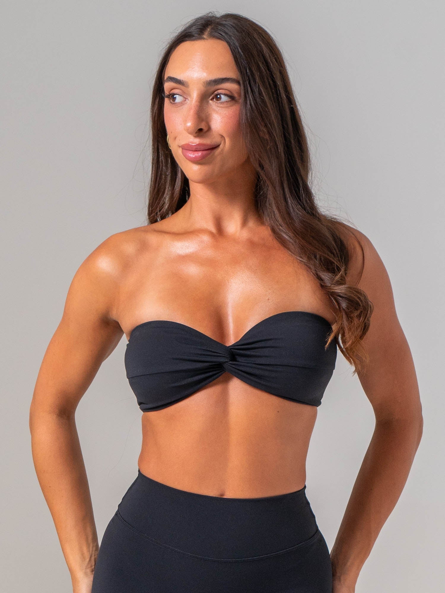 NKD Twist Front Bandeau - Black - Ryderwear