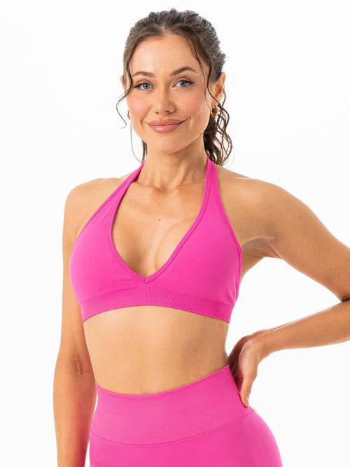 Sculpt Seamless Halter Bra Hot Pink