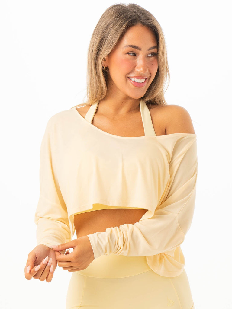 Slouchy Off Shoulder Top - Limoncello - Ryderwear