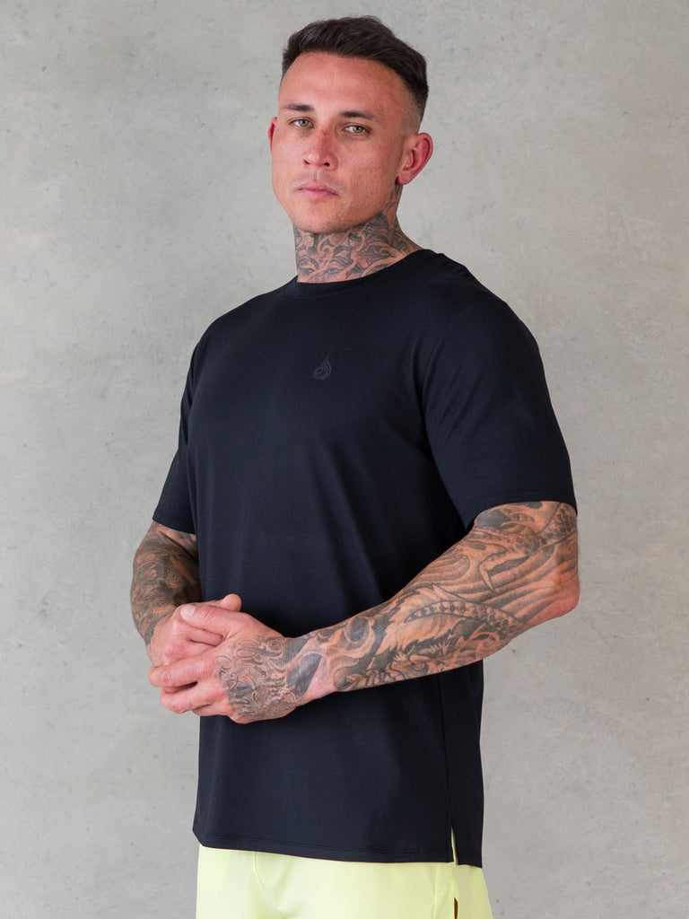 T-shirt Soft Machine - 100% Coton, Coupe Classique, Col Crew - Noir Uni, Lavable Machine