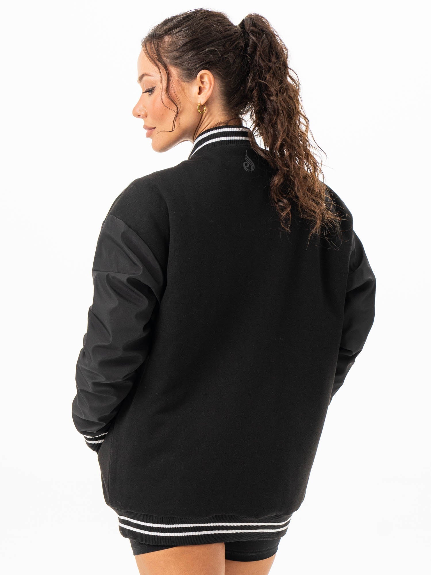 Varsity Bomber Jacket - Black/Black - Ryderwear