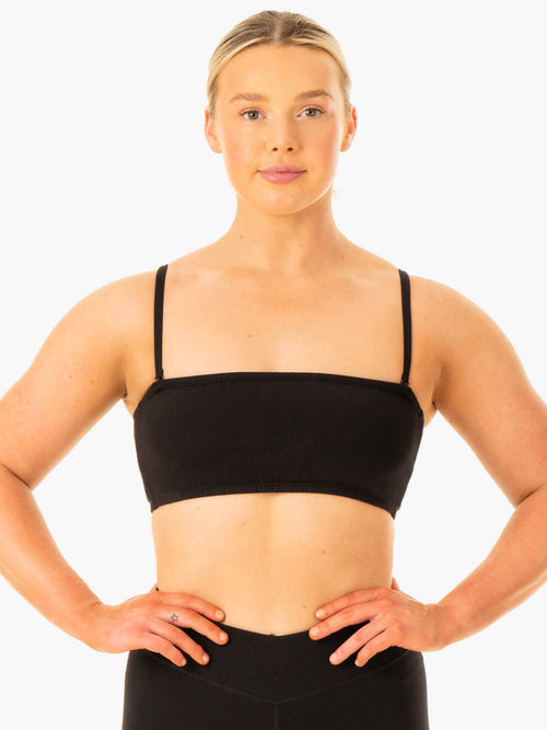 Convertible Bandeau Sports Bra Black