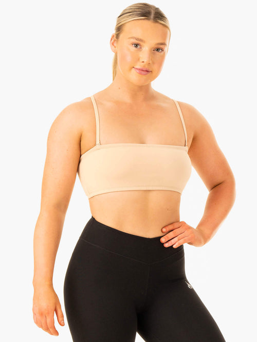 Convertible Bandeau Sports Bra Sand