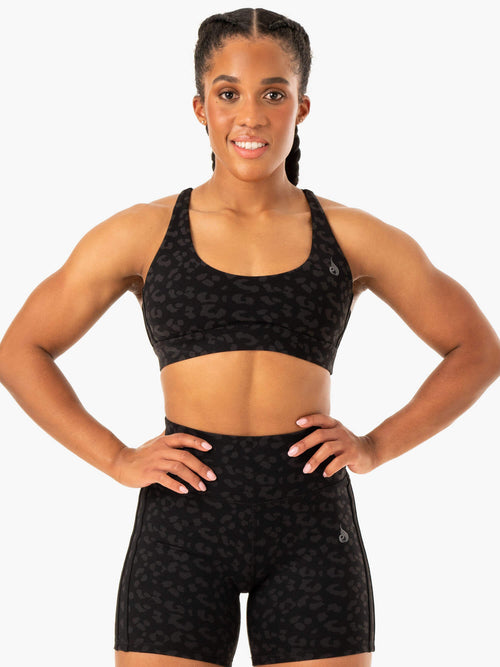 Evolution Sports Bra Black Leopard