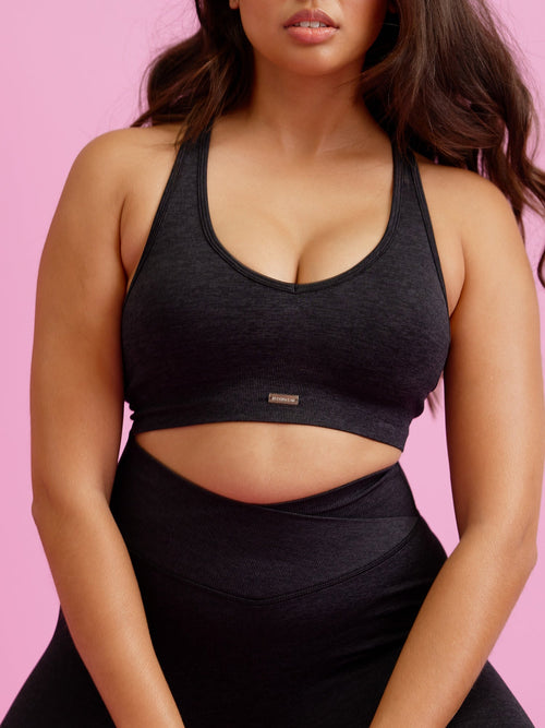 Focus Seamless Sports Bra Black Marl