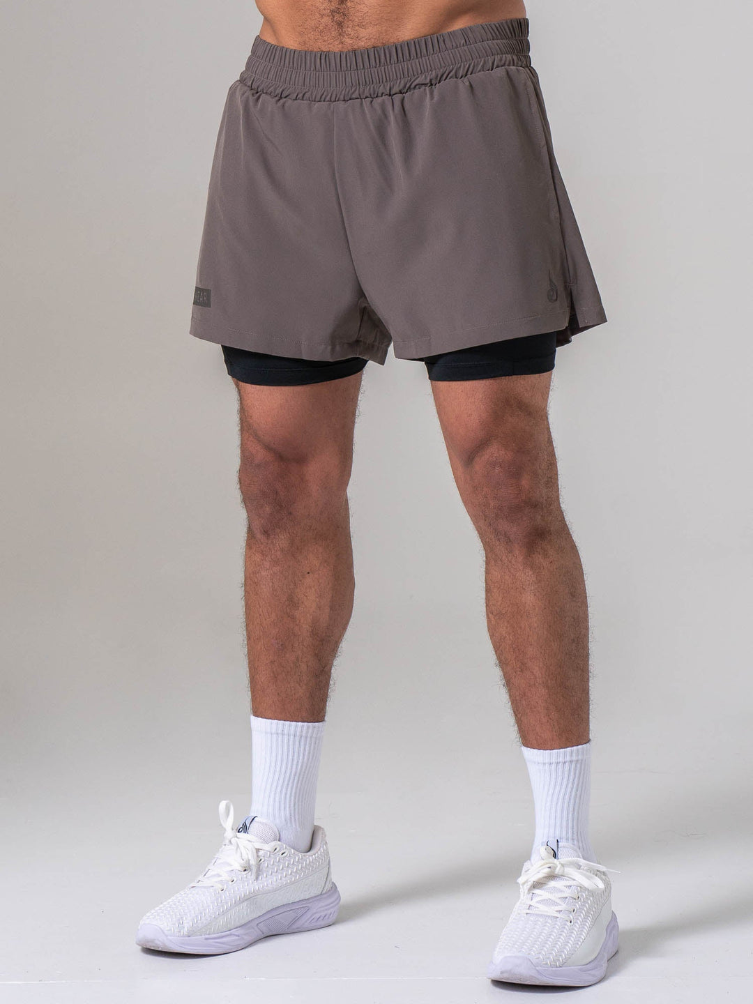 Pursuit 2 In 1 Training Shorts - Deep Taupe
