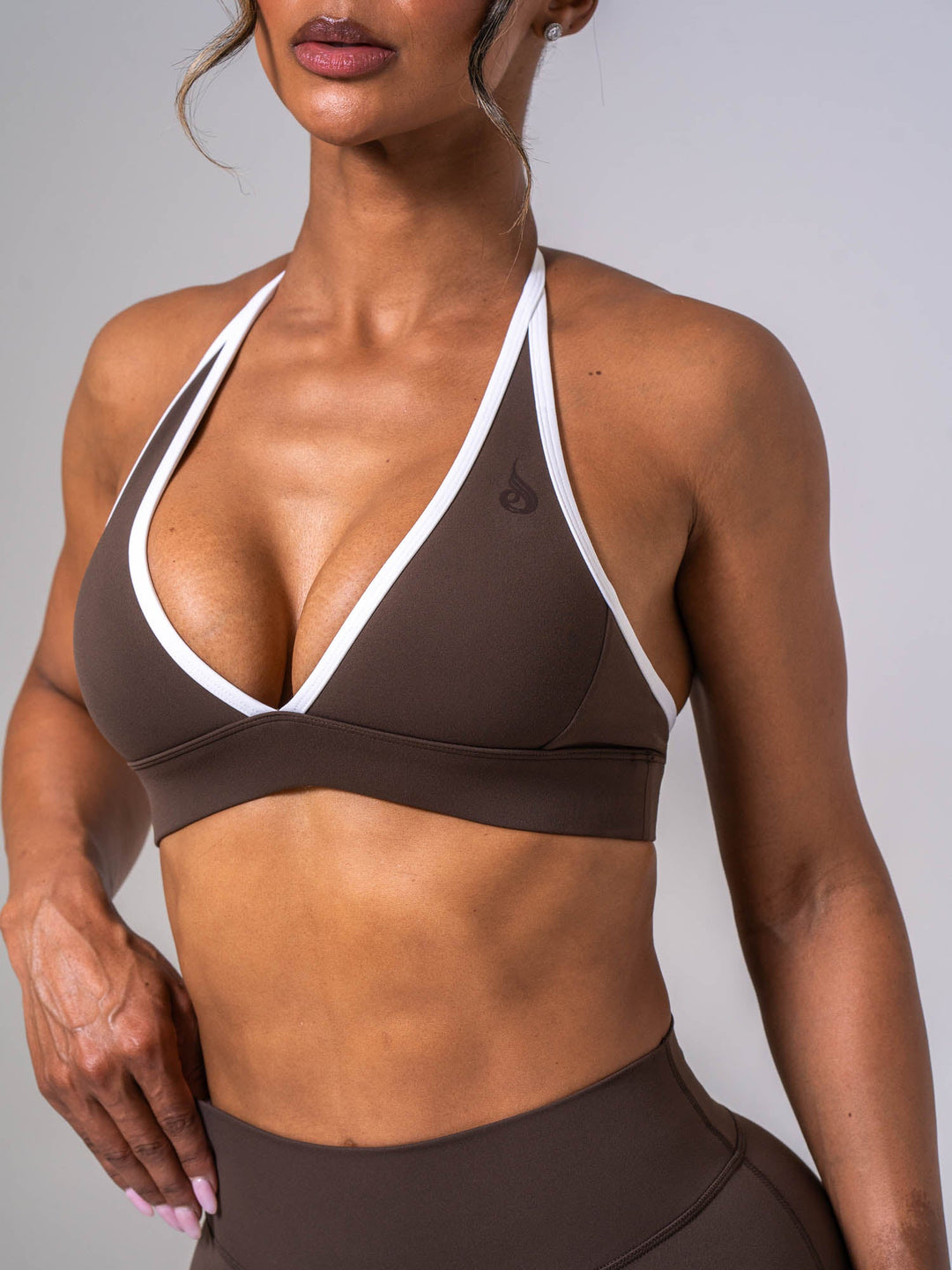 NKD Contrast Halter Bra - Espresso