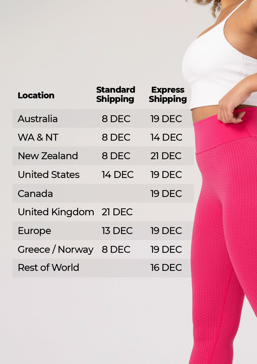 Holiday Shipping Dates