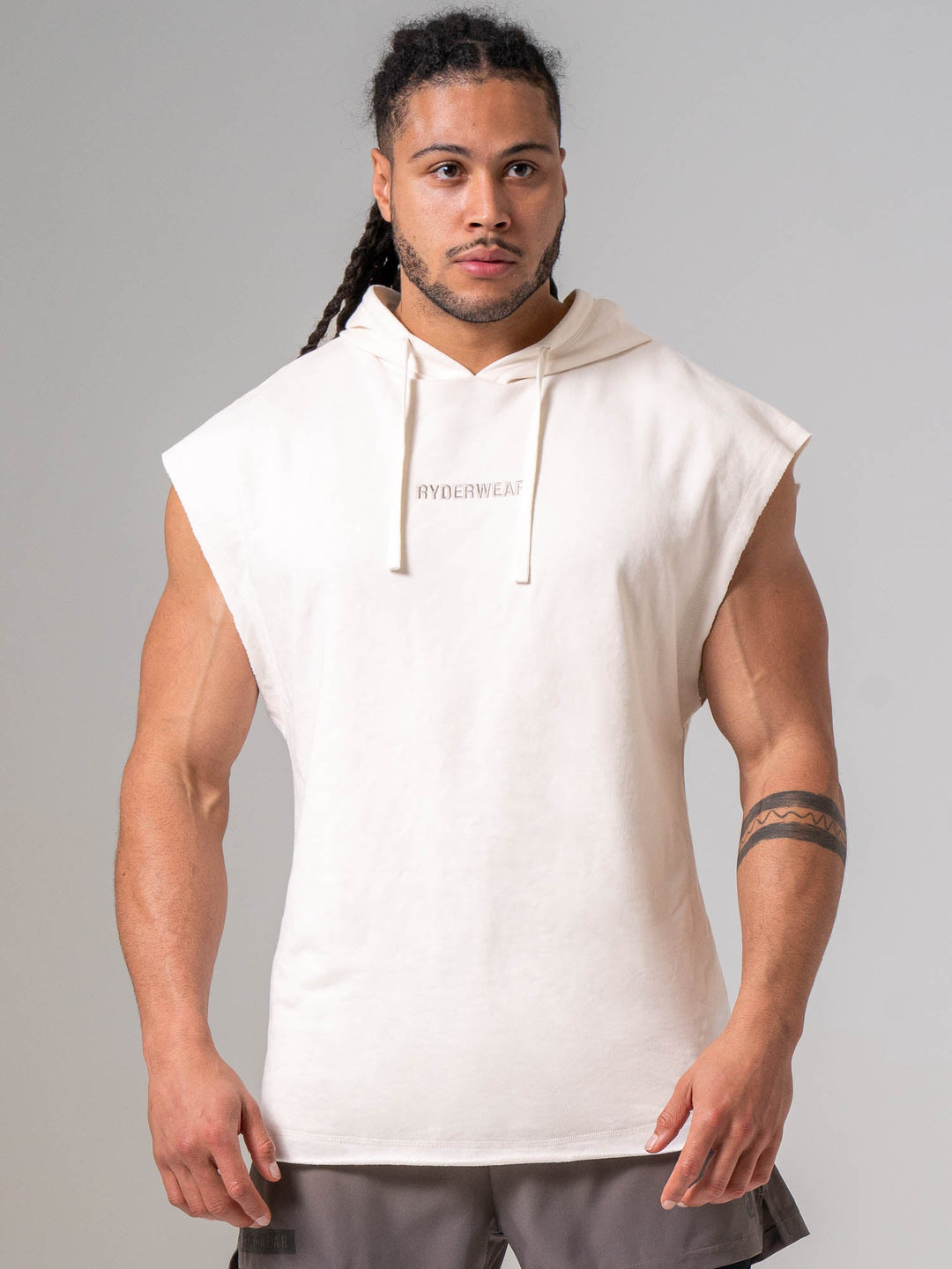 Pursuit Fleece Sleeveless Hoodie - Chalk