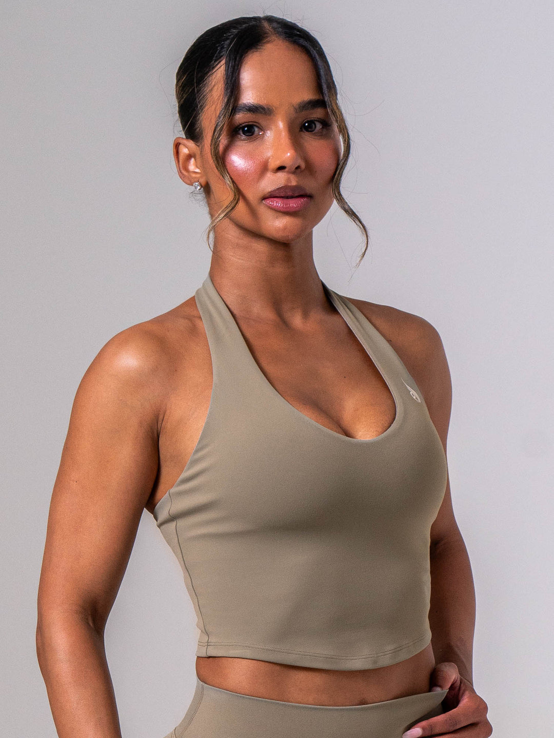 NKD Halter Shelf Tank - Dusty Olive