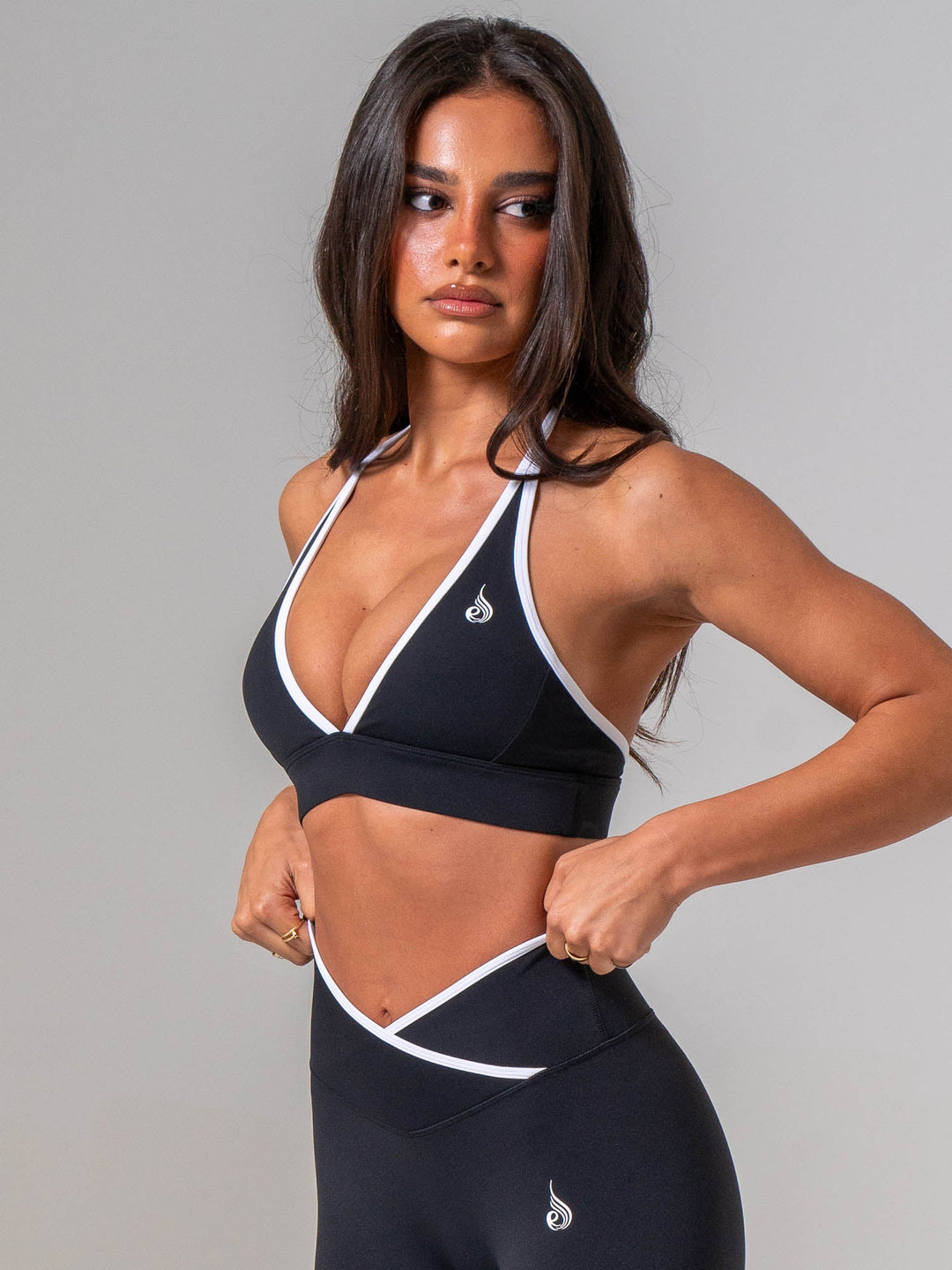 NKD Contrast Halter Bra - Black/white