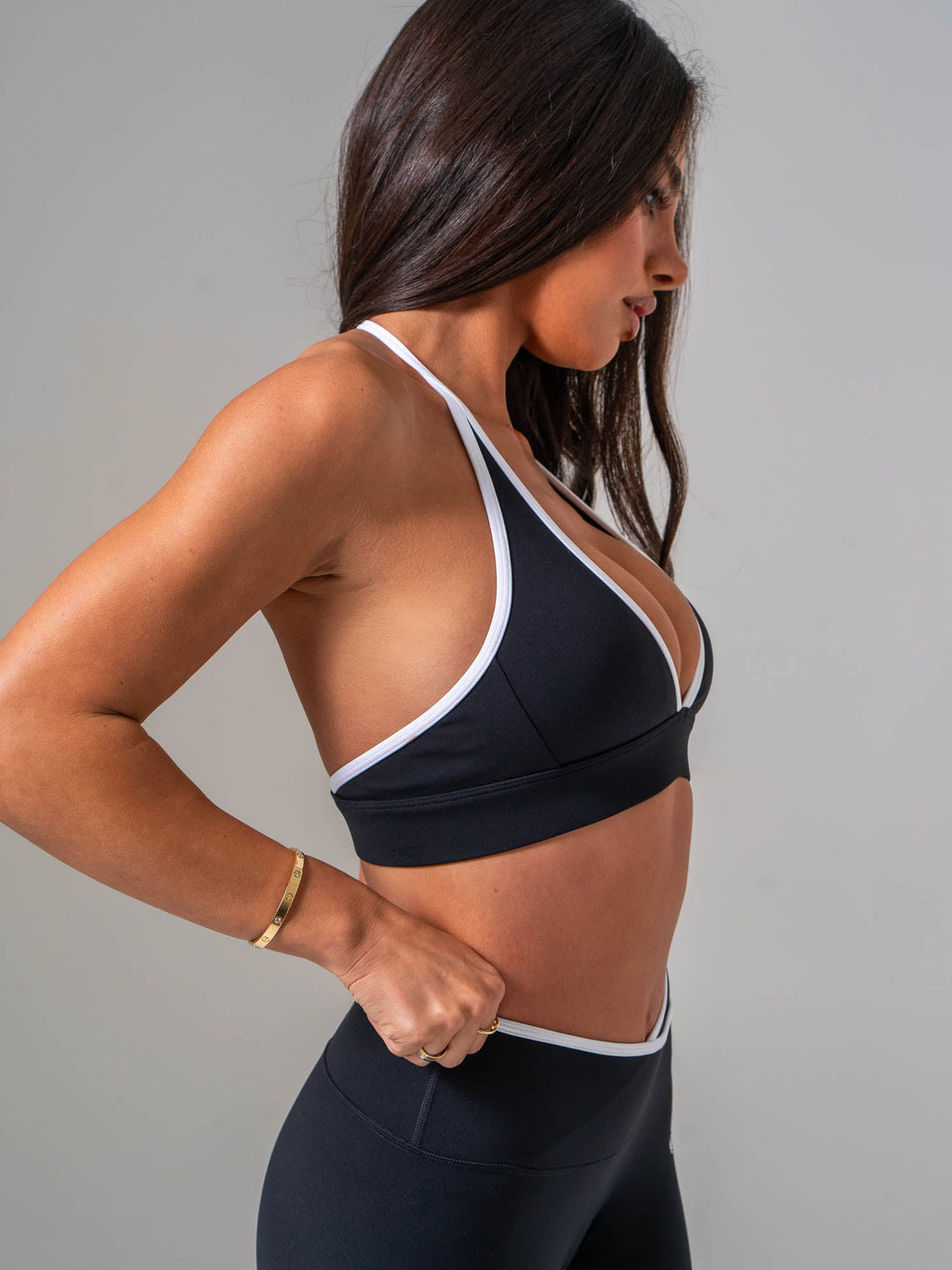 NKD Contrast Halter Bra - Black/white