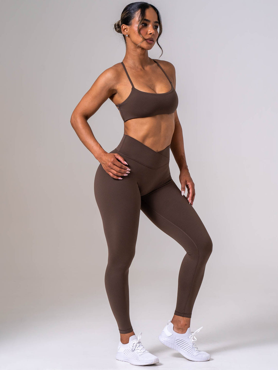 NKD Invisible Scrunch Crossover Leggings - Espresso