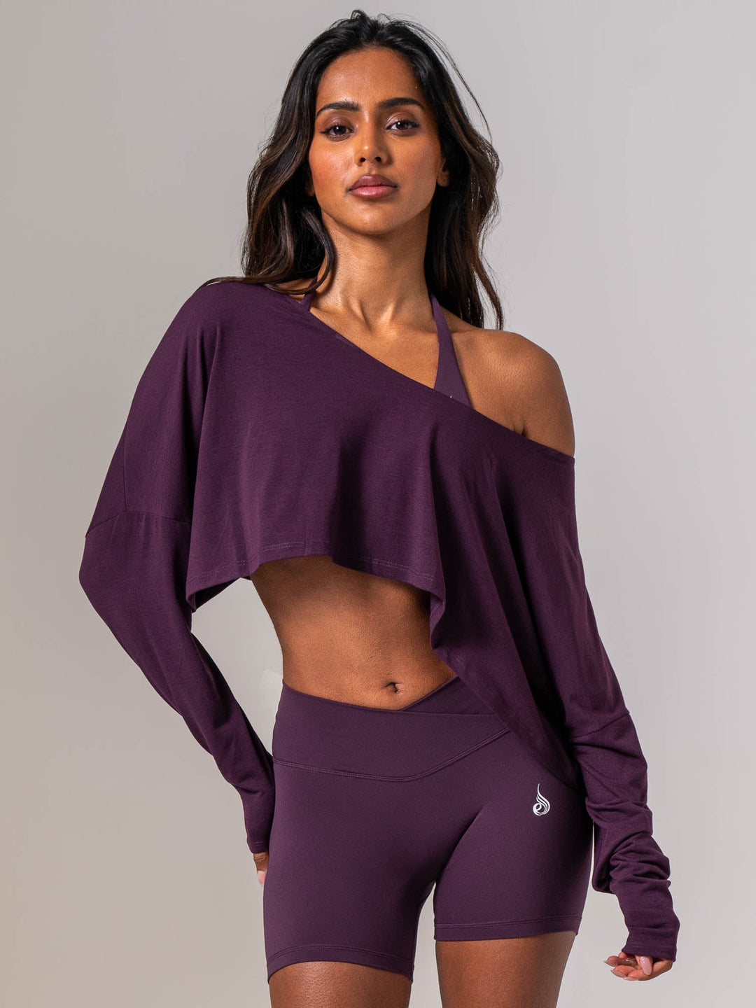 Slouchy Off Shoulder Top - Acai Berry