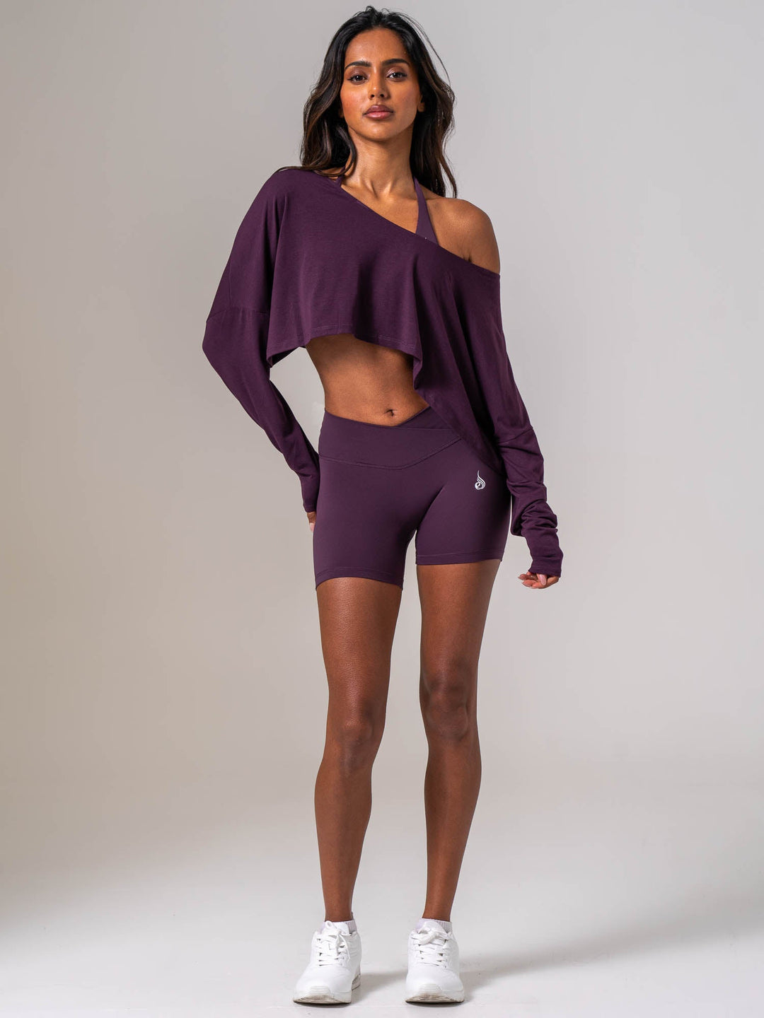 Slouchy Off Shoulder Top - Acai Berry