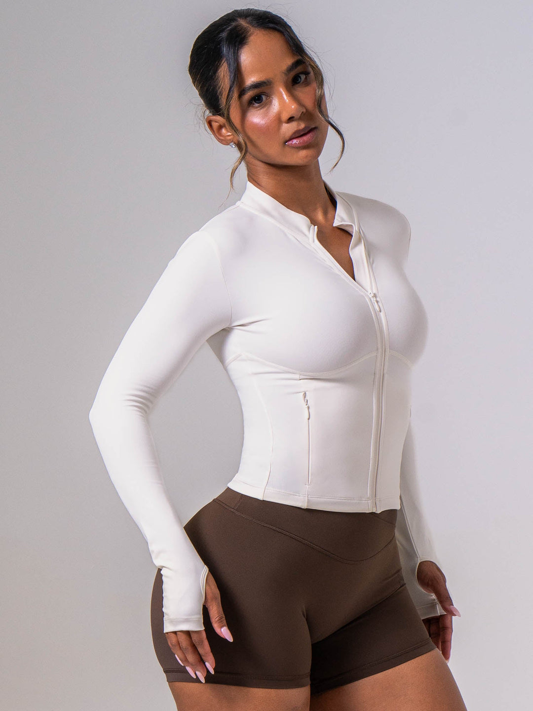 Cropped Zip Jacket - Cold Foam