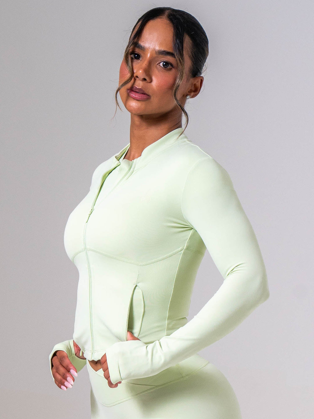 Cropped Zip Jacket - Matcha