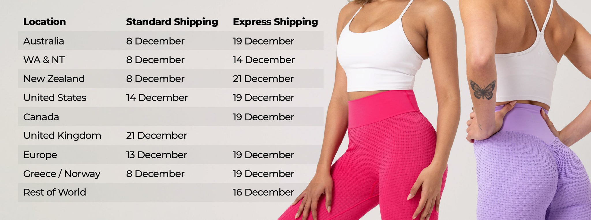 Holiday Shipping Dates