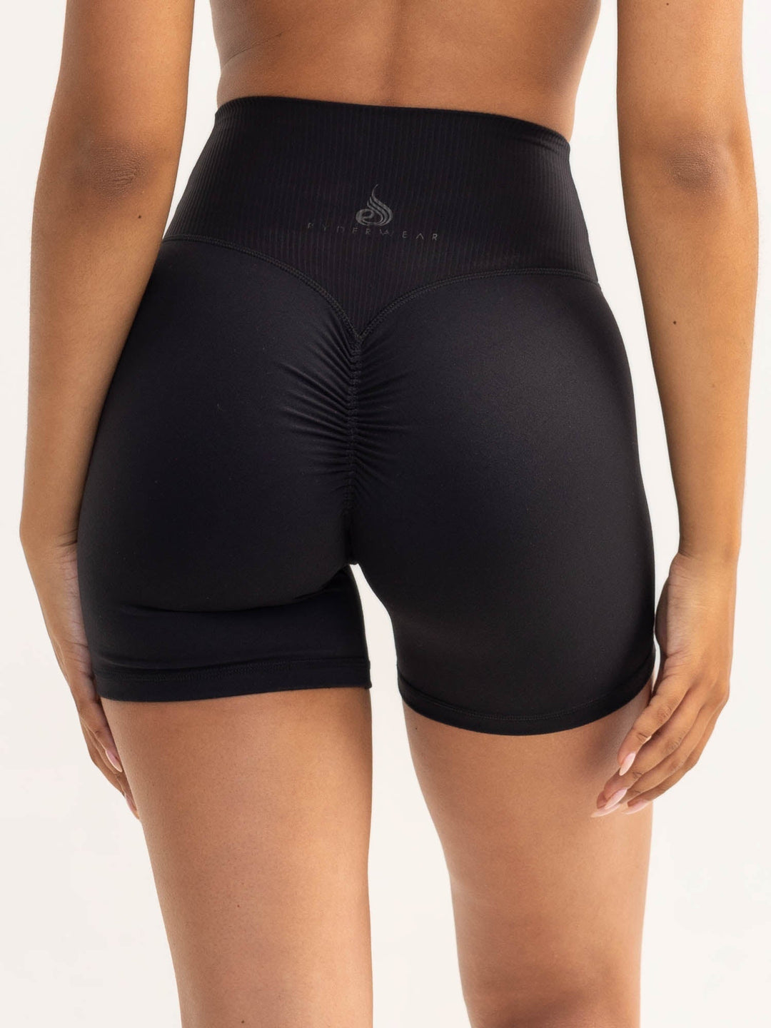 Activate Cross Over Scrunch Shorts - Black Clothing Ryderwear 