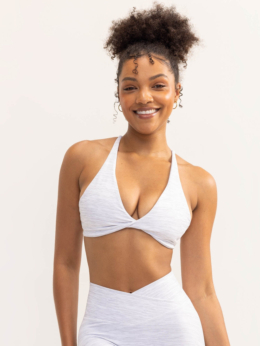 Activate Twist Sports Bra - Snow Grey Marl Clothing Ryderwear 
