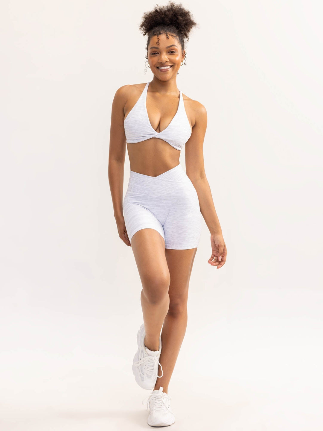 Activate Twist Sports Bra - Snow Grey Marl Clothing Ryderwear 