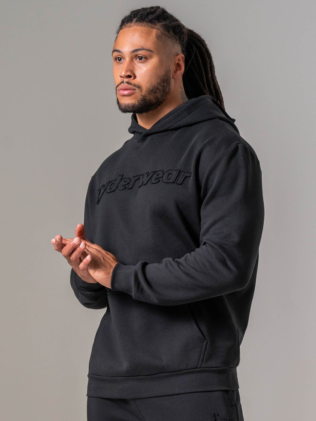 Applique Hoodie - Black Clothing Ryderwear 