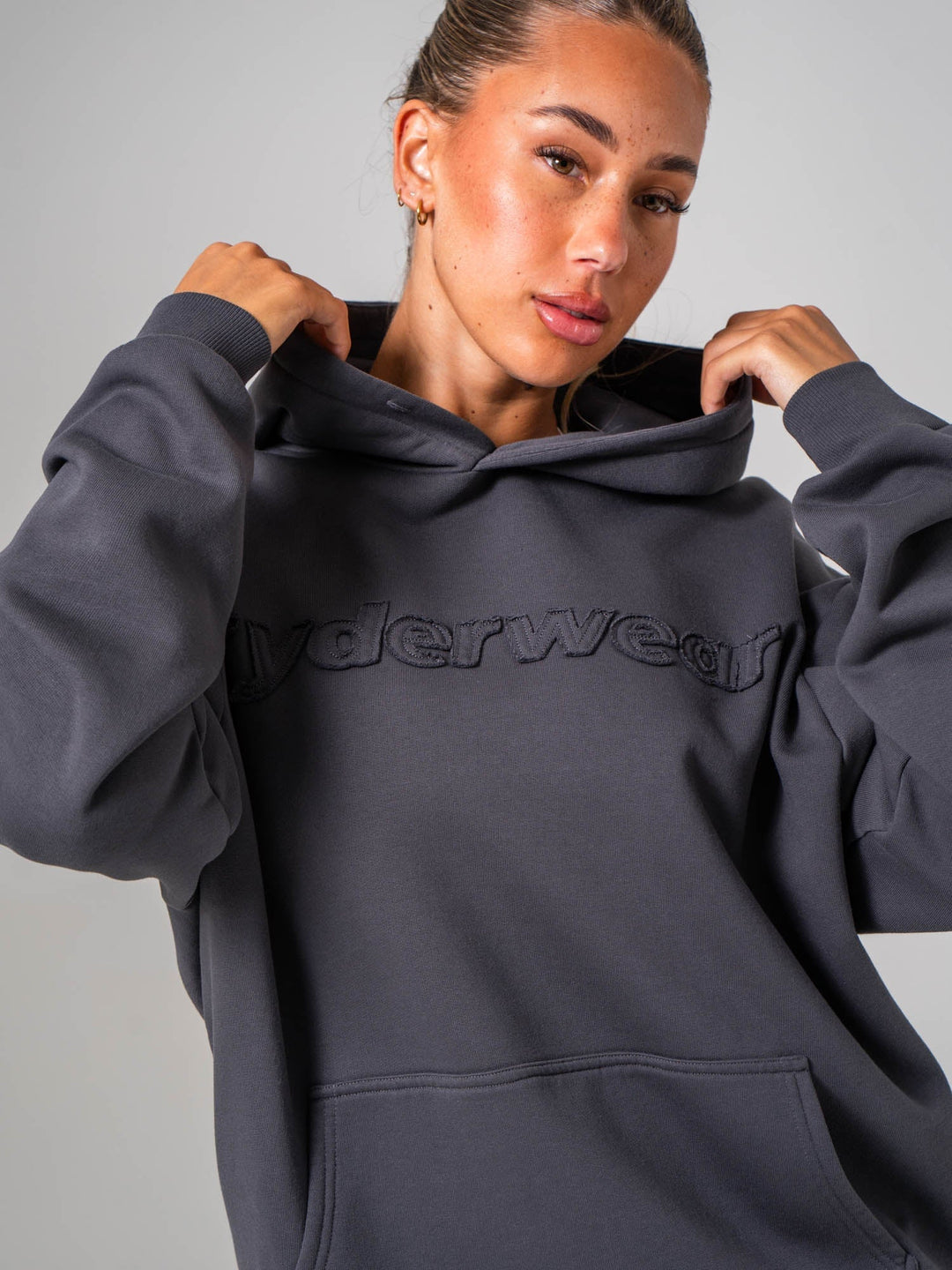 Applique Hoodie - Charcoal Clothing Ryderwear 
