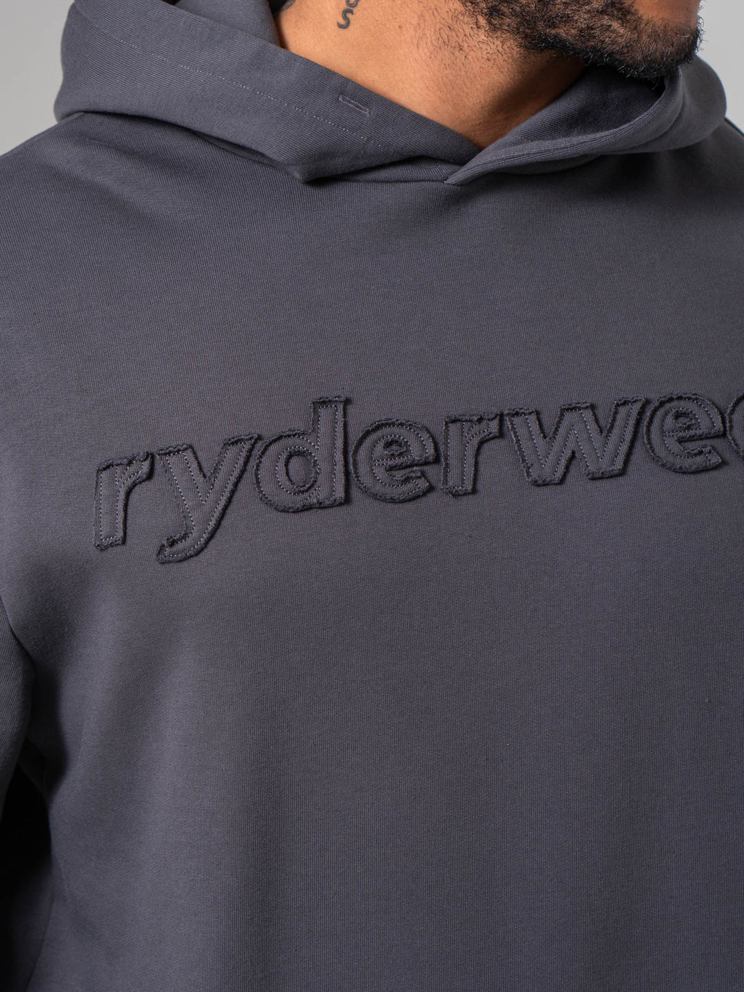Applique Hoodie - Charcoal Clothing Ryderwear 
