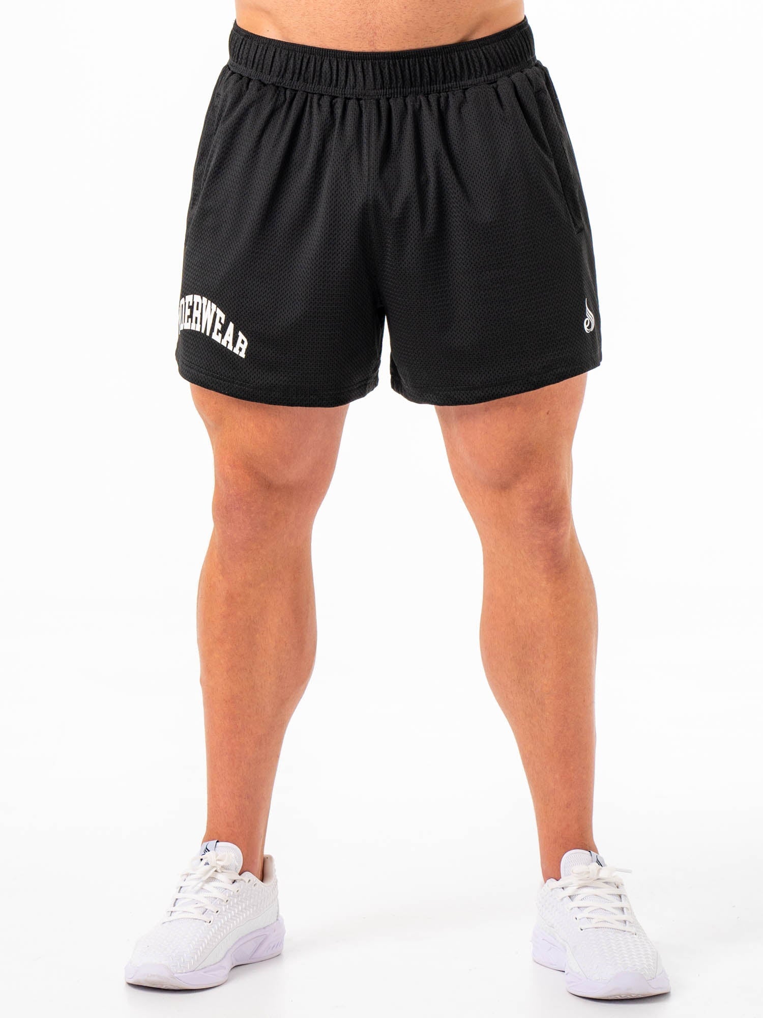 伊*鏡様 <MINIMUM MESH SHORTS +ADD FLAP>: Kh Collegiate Mesh Short - Black - Ryderwear