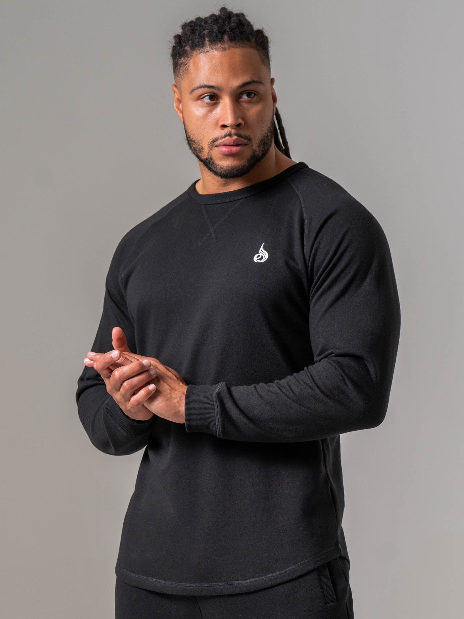 BackChannel COOLMAX CREW SWEATブラック Crew Neck - Black - Ryderwear