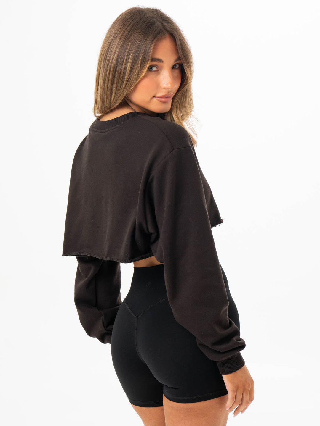 Cropped Sweater - Washed Black Clothing Ryderwear 