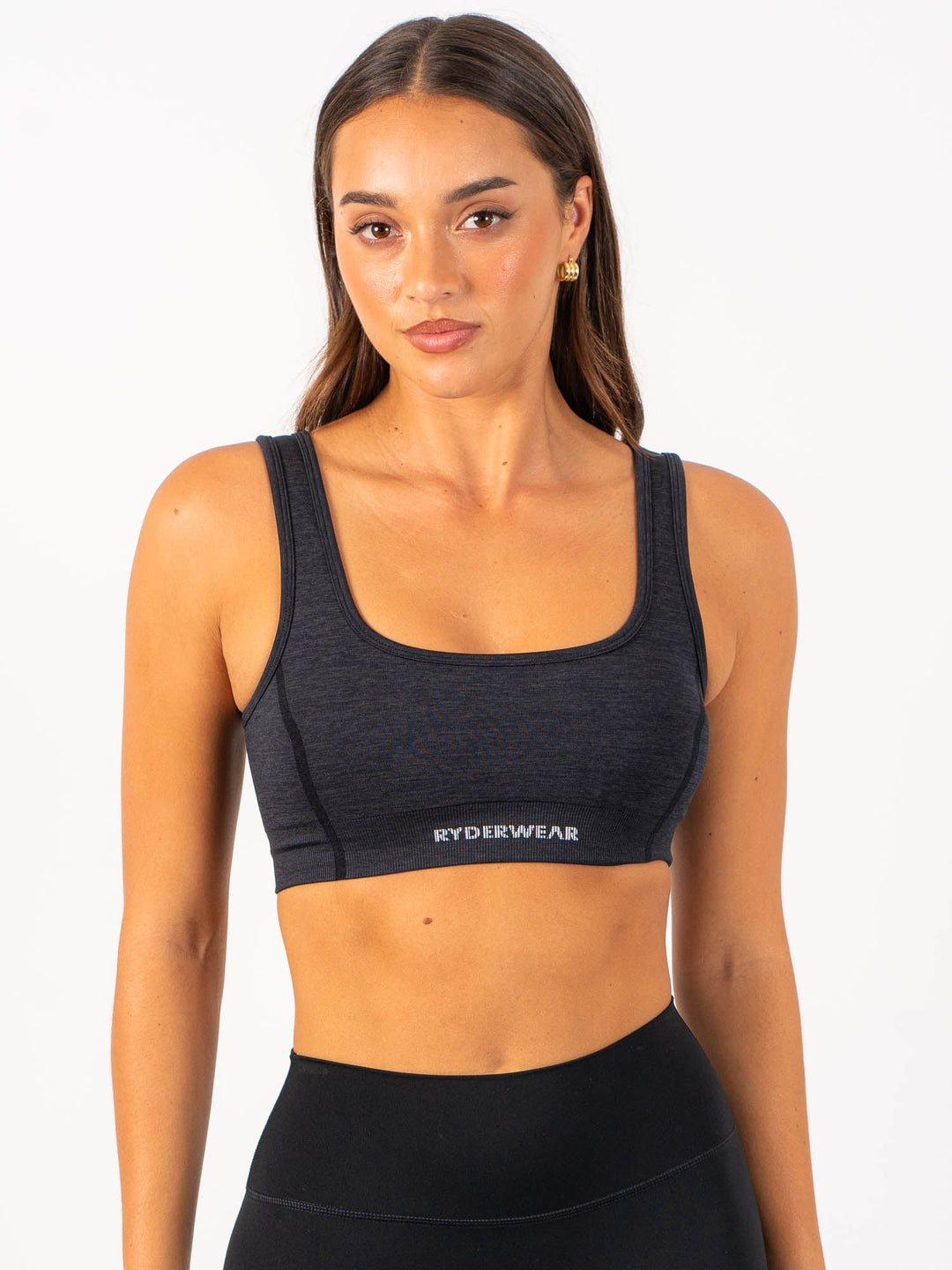 Enhance Seamless Sports Bra - Black Clothing Ryderwear 
