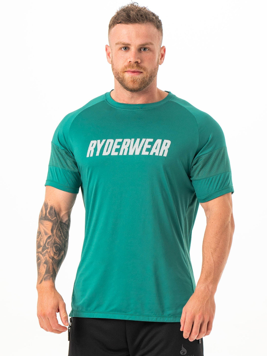 Flex Mesh T-Shirt - Emerald Clothing Ryderwear 