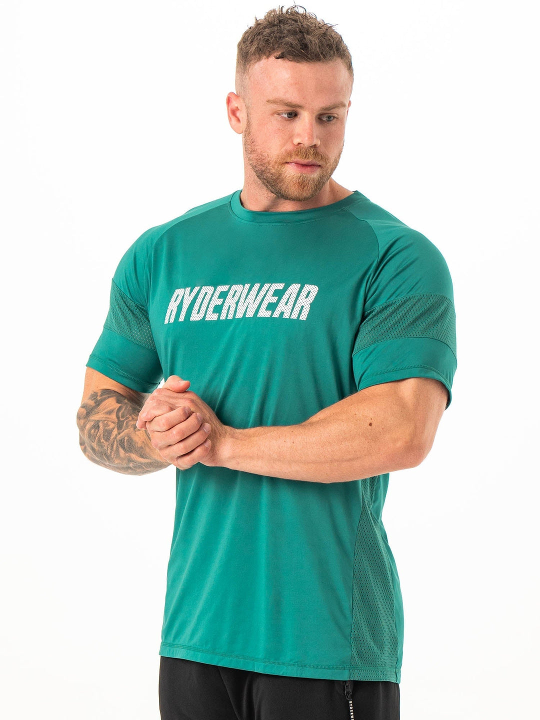 Flex Mesh T-Shirt - Emerald Clothing Ryderwear 