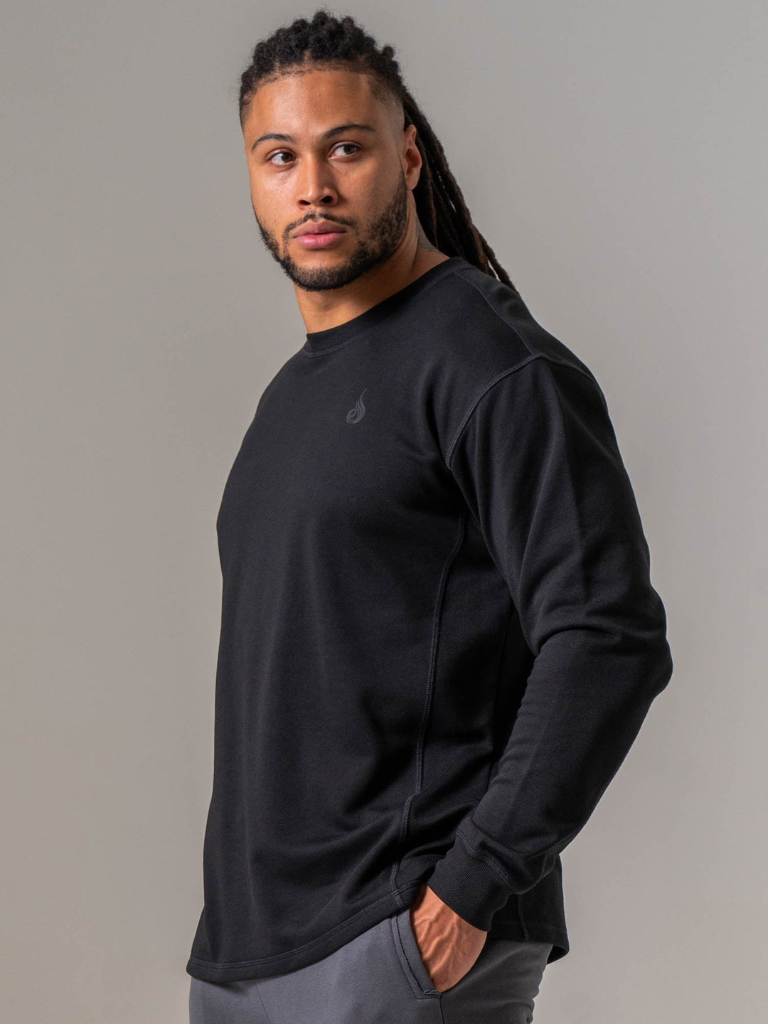 Force Crew Neck - Black Clothing Ryderwear 