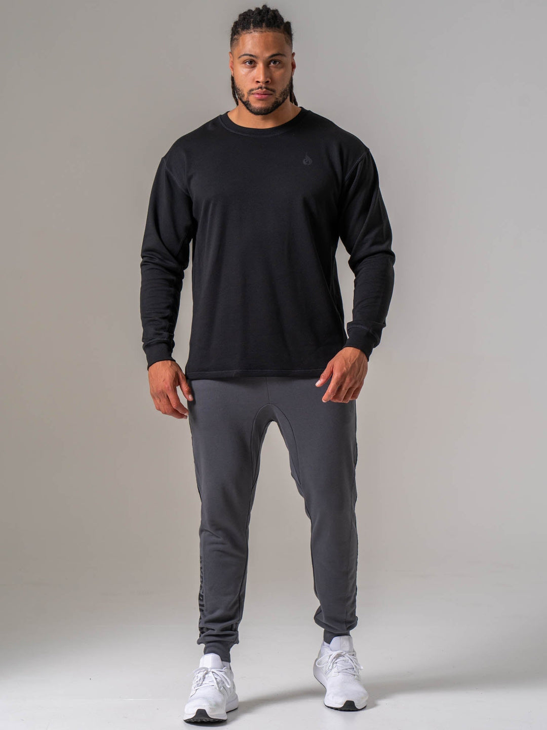 Force Crew Neck - Black Clothing Ryderwear 