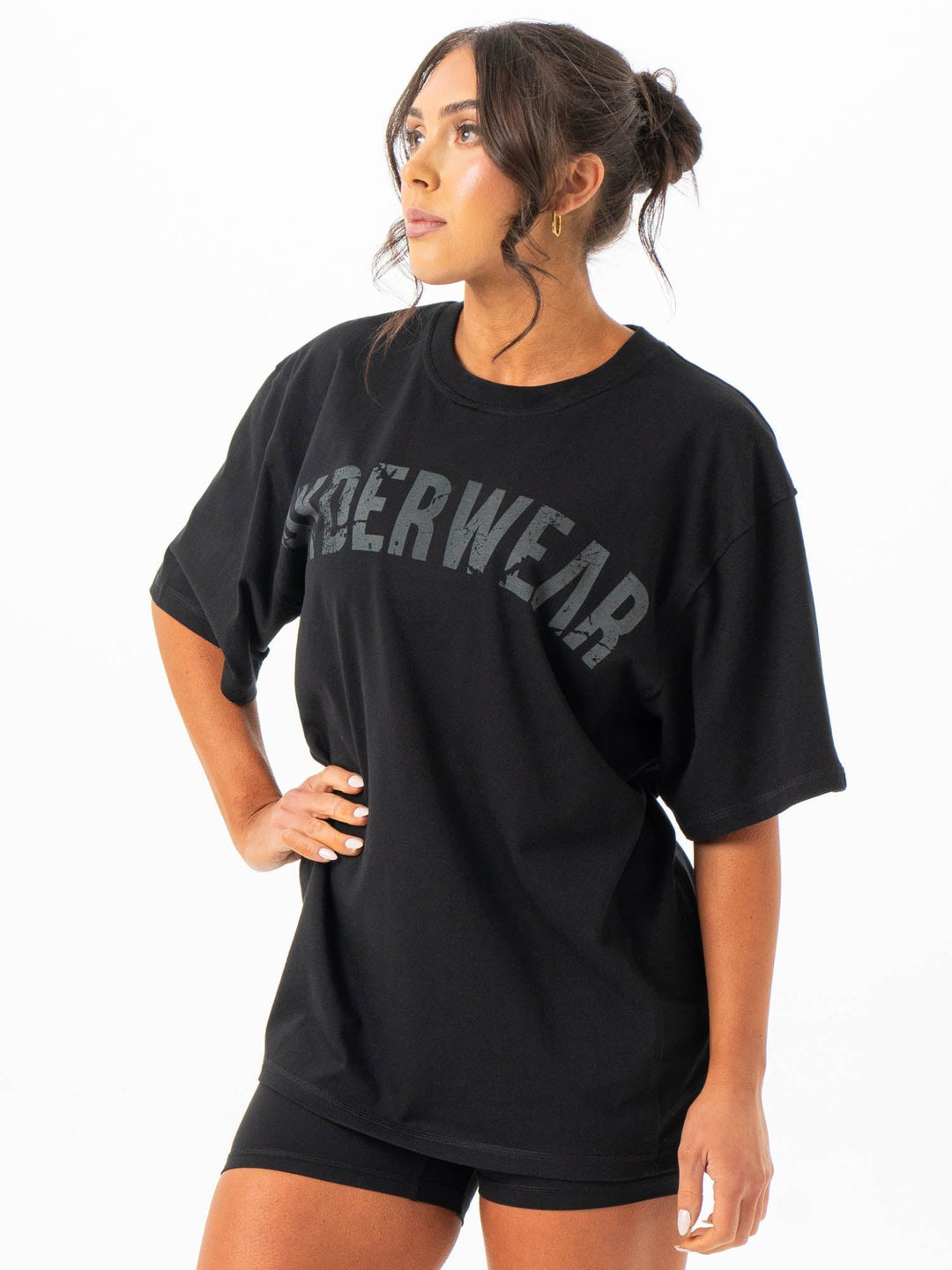 Force Oversized T-Shirt - Black Clothing Ryderwear 