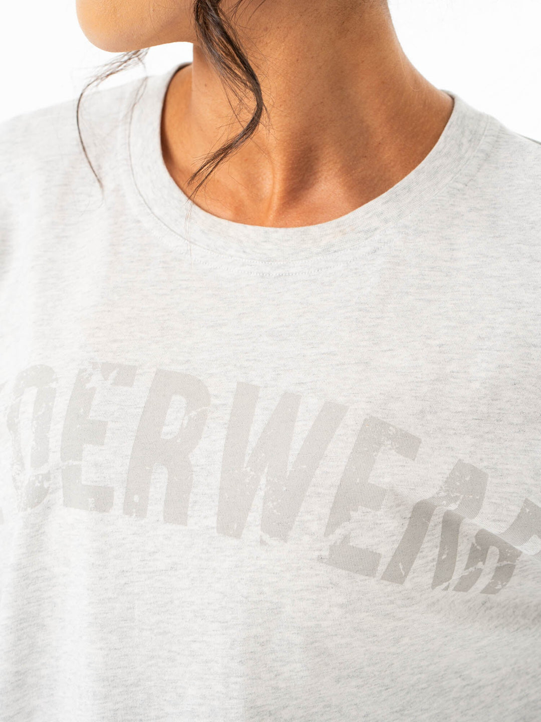 Force Oversized T-Shirt - Chalk Grey Marl Clothing Ryderwear 