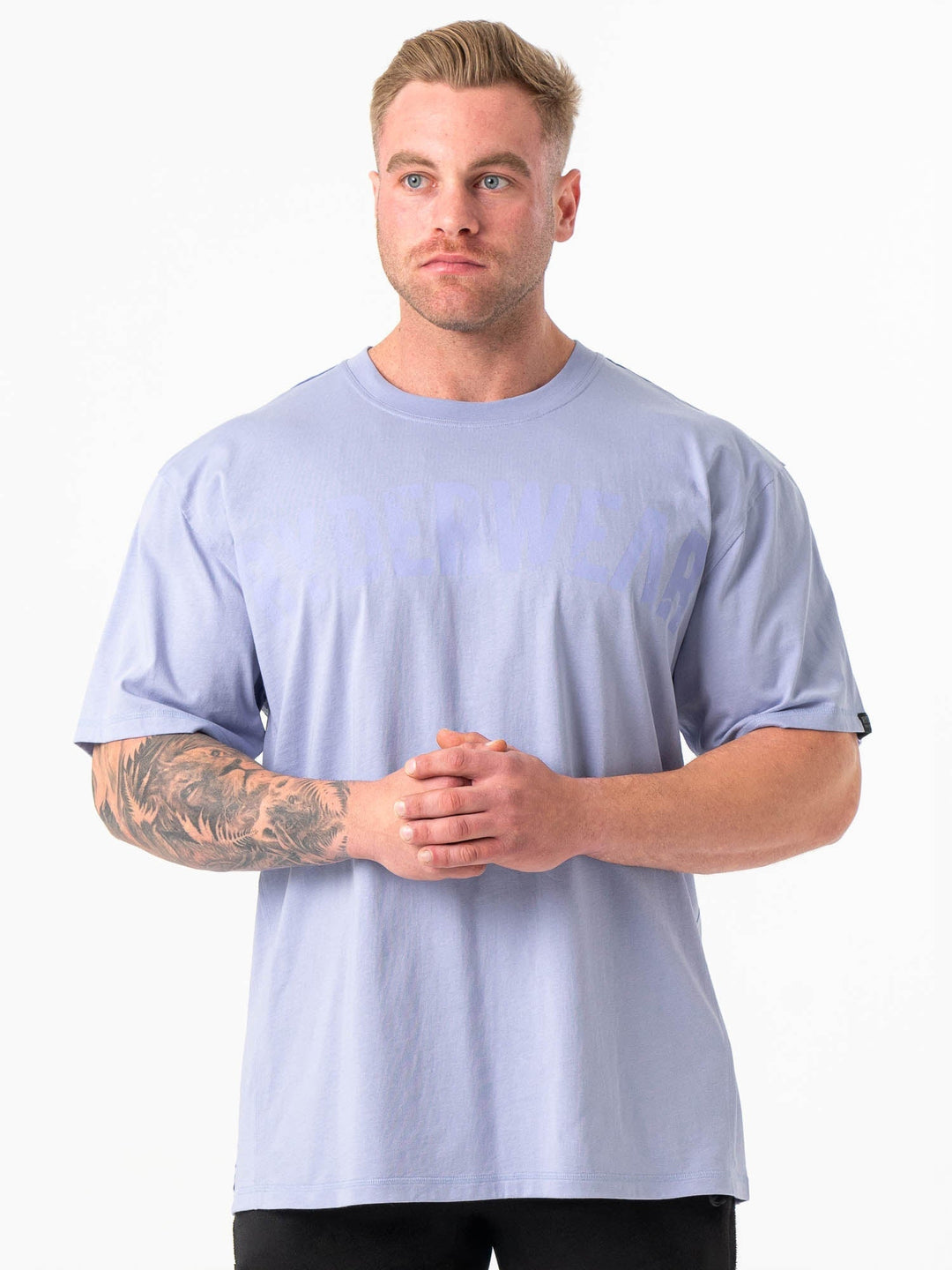 Force Oversized T-Shirt - Lilac Blue Clothing Ryderwear 