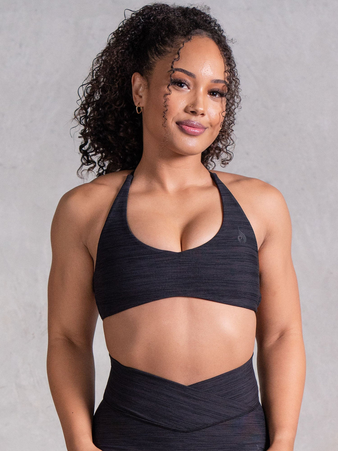 Icon Sports Crop - Black Marl Clothing Ryderwear 