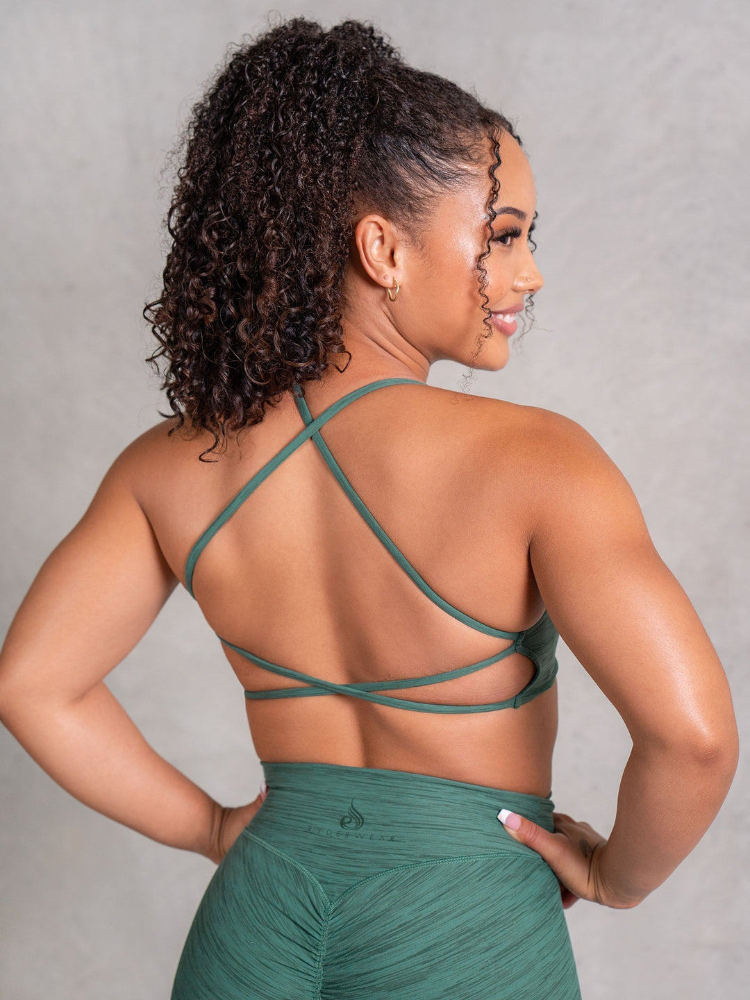 Icon Sports Crop - Fern Marl Clothing Ryderwear 
