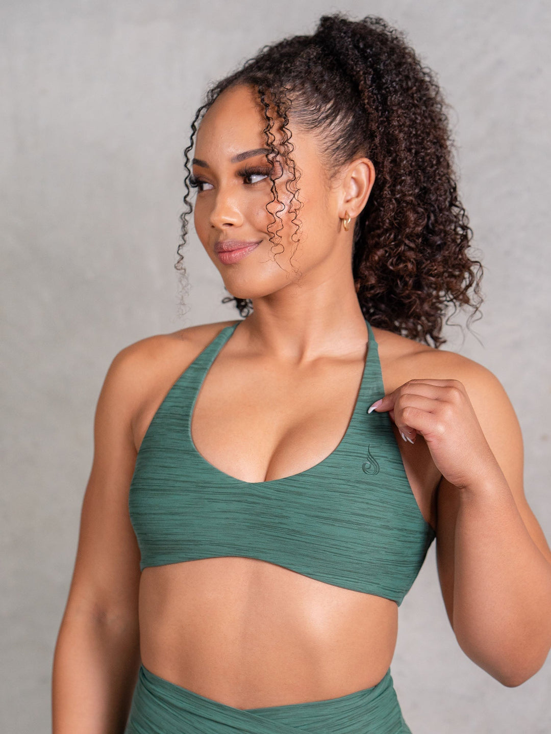 Icon Sports Crop - Fern Marl Clothing Ryderwear 
