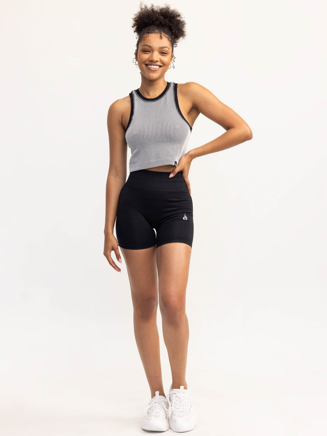 Lift 2.0 Rib Seamless Tank - Black/White Clothing Ryderwear 