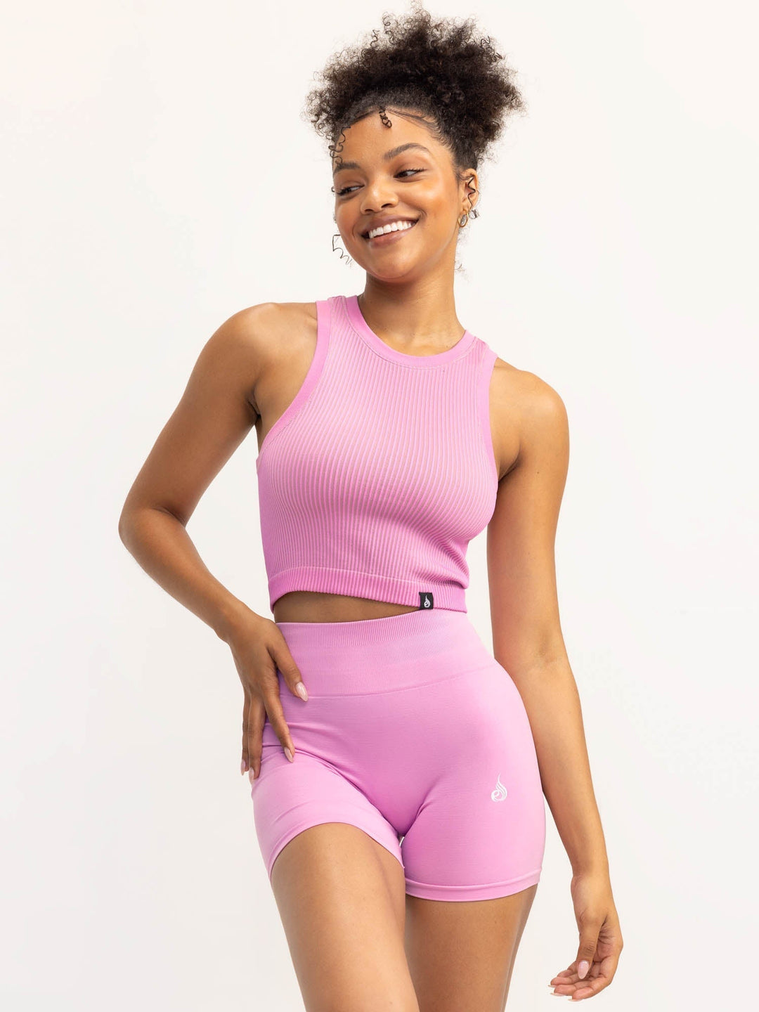 Lift 2.0 Rib Seamless Tank - Musk Pink/Tan Clothing Ryderwear 